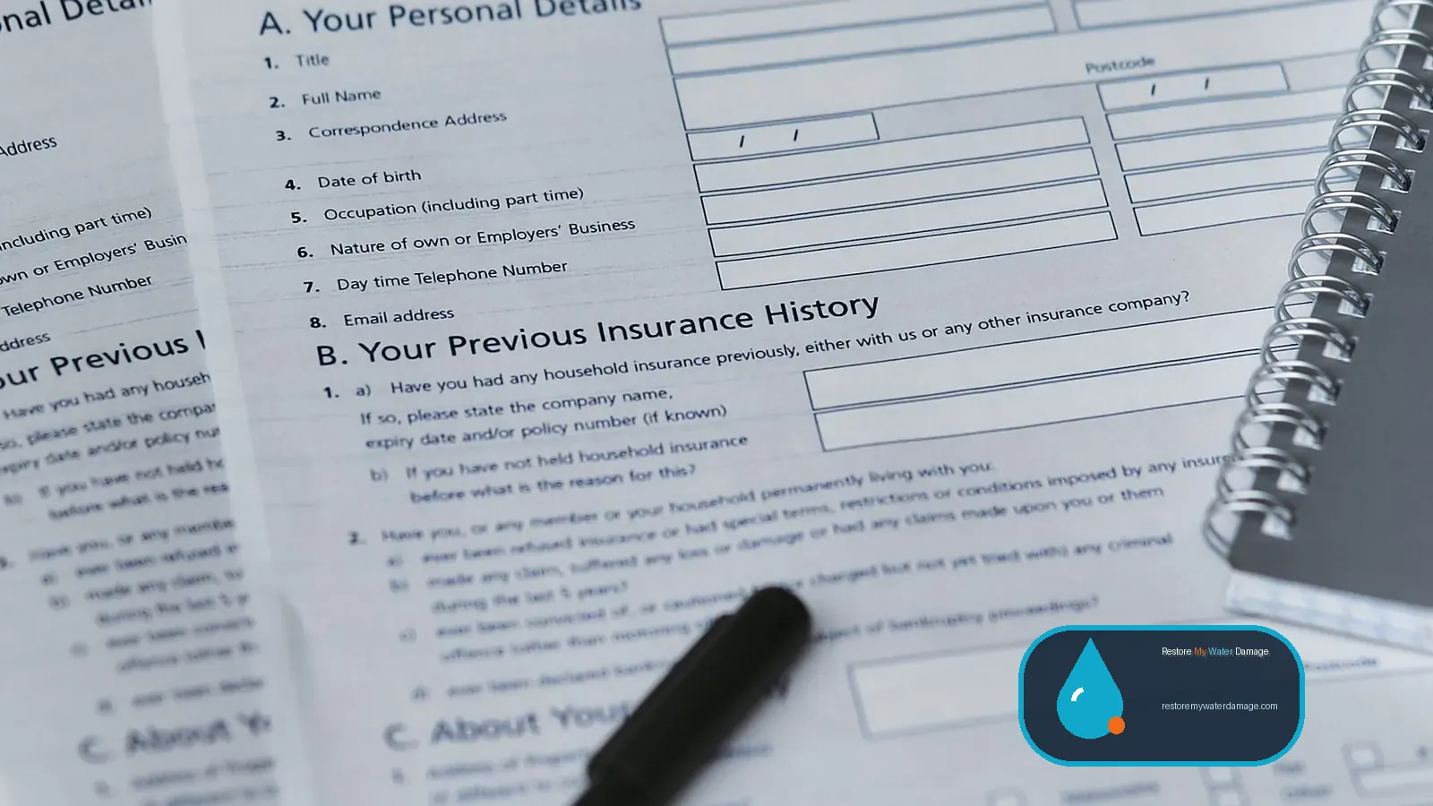 Home insurance policy forms that decide who covers water damage restoration cost